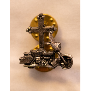 Cross and Motorcycle Pin
